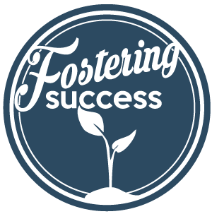 fostering success logo with a plant