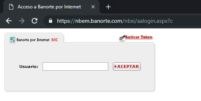 Access to Banorte online