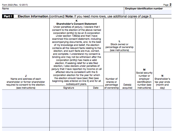 form 2553 instructions